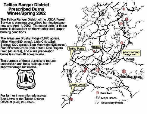 Forest Service burn schedule for 2002.