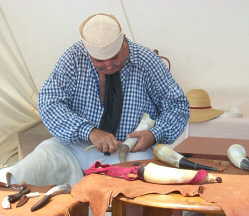Horn carving at the 18th. Century Trade Faire at Fort Lodoun on Sept. 8th. & 9th.