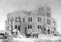 Monroe County Courthouse under construction.