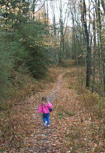 Paige hiking on Falls Branch Falls trail.