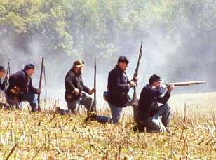 Union infantry takes aim.